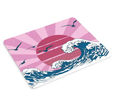 Tapis de souris carte du monde scène océan stylisée - TenStickers