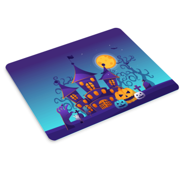Tapis de souris noël château hanté d'halloween - TenStickers