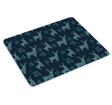 Tapis de souris avec motif Renne fait main tons bleus - TenStickers
