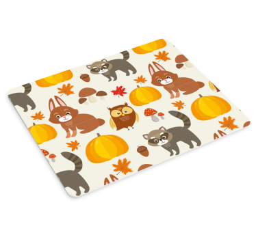 Tapis de souris original animaux d'automne mignons - TenStickers