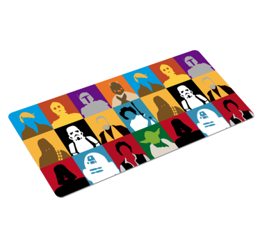 Tapis de souris gamer collage de silhouettes de personnages - TenStickers