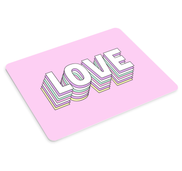 Tapis de souris citation typographie amour colorée - TenStickers