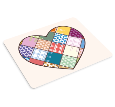 Tapis de souris motif patchwork en cœur - TenStickers