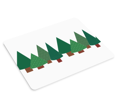 Tapis de souris noël forêt de conifères stylisée - TenStickers