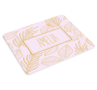Tapis de souris personnalisable motif feuilles élégant - TenStickers