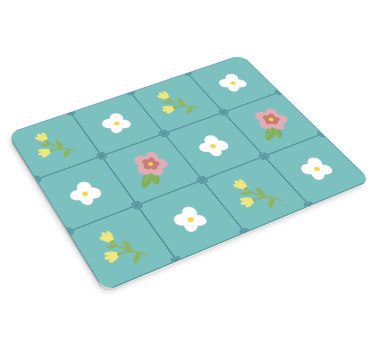 Tapis de souris motif arrangement de carreaux floraux - TenStickers