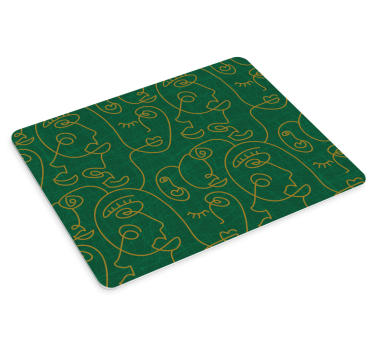 Tapis de souris motif visages en lignes abstraites - TenStickers
