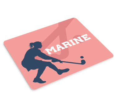 Tapis de souris hockeyeuse et prénom personnalisé - TenStickers