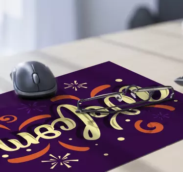 Tapis de souris personnalisable texte élégant bienvenu - TenStickers