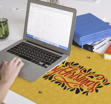 Tapis de souris noël accent typographique festif - TenStickers