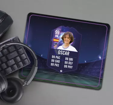 Tapis de souris carte de footballeur personnalisable - TenStickers