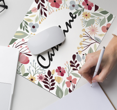 Tapis de souris floral personnalisable - TenStickers