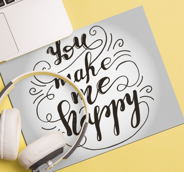 Tapis de souris citation art du message joyeux - TenStickers
