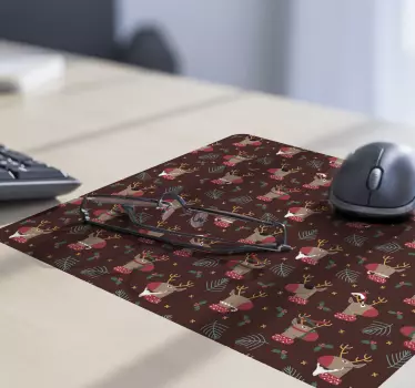 Belle avec des rennes plus tapis de souris - TenStickers