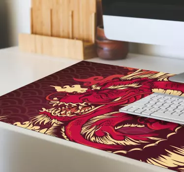 Tapis de souris gaming design dragon de feu - TenStickers