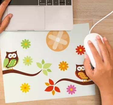 Patchwork animal chouette design plus de tapis de souris - TenStickers