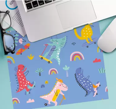 Tapis de souris animé aventures de dinosaures fantaisistes - TenStickers