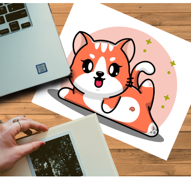 Tapis de souris animé chat joueur - TenStickers