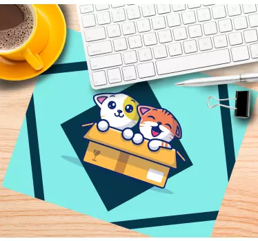 Tapis de souris animé chats mignons en train de jouer - TenStickers