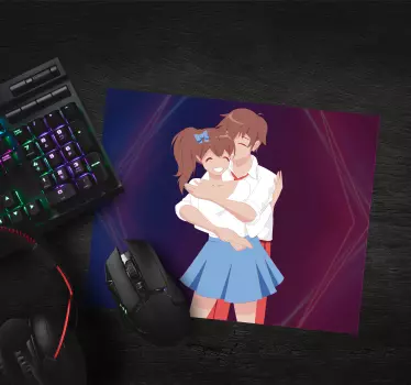 Tapis de souris animé couple mignon enlacé - TenStickers
