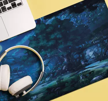 Tapis de souris animé forêt crépusculaire sereine - TenStickers
