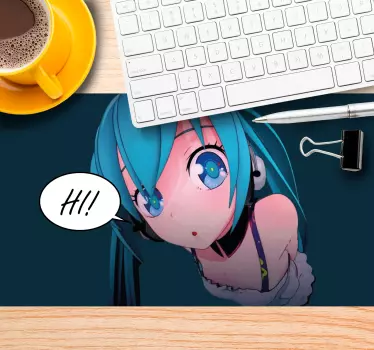 Tapis de souris animé personnage d'anime en salutations - TenStickers