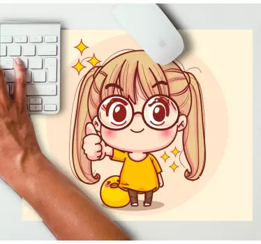 Tapis de souris animé personnage de dessin animé joyeux - TenStickers