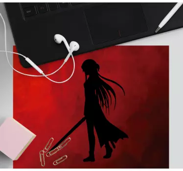 Tapis de souris animé silhouette guerrier - TenStickers