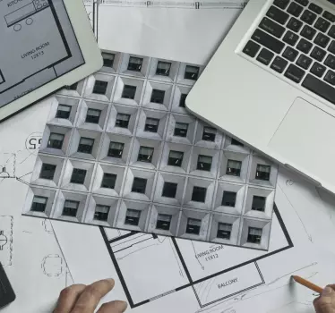 Tapis de souris architecture béton art style brutaliste - TenStickers