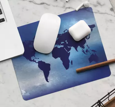 tapis de souris avec carte du monde Thème bleu - TenStickers