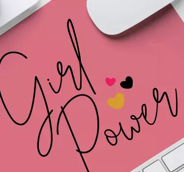 tapis de souris avec citation Fille power rose - TenStickers