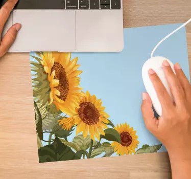 Tapis de souris avec motif élégants grands tournesols - TenStickers