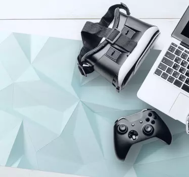 XXL tapis de souris avec motif Polygonale bleu clair - TenStickers