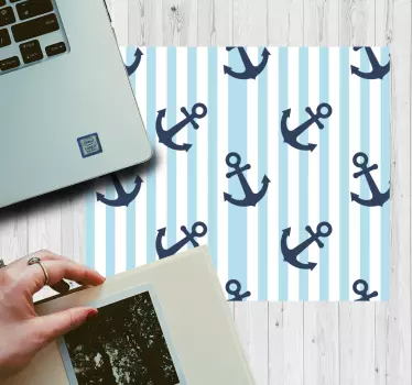 Tapis de souris motif rayures verticales bleu marine - TenStickers