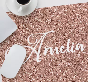 tapis de souris avec nom Pailleté avec nom - TenStickers