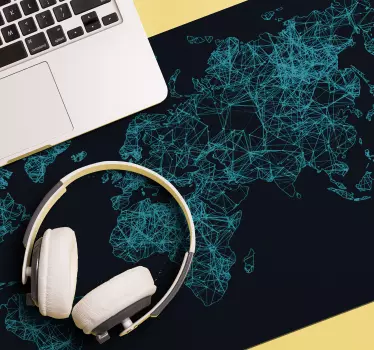 Tapis de souris carte du monde lignes - TenStickers