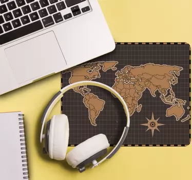 Tapis de souris carte du monde carte du monde étendue - TenStickers