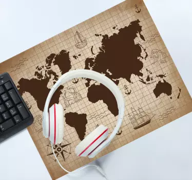 Tapis de souris carte du monde carte rétro - TenStickers