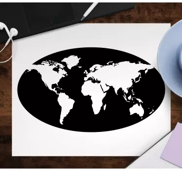 Tapis de souris carte du monde contour artistique - TenStickers