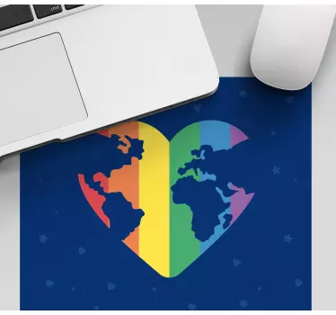 Tapis de souris carte du monde en forme de cœur - TenStickers