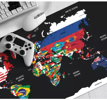 Tapis de souris carte du monde illustration vibrante - TenStickers