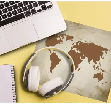 Tapis de souris carte du monde marron vintage - TenStickers