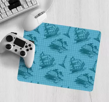 Tapis de souris carte du monde motifs nautiques vintage - TenStickers