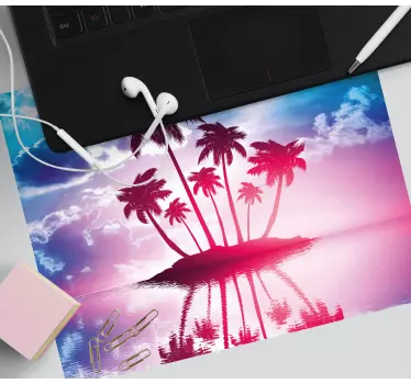 Tapis de souris carte du monde reflet d'île tropicale - TenStickers