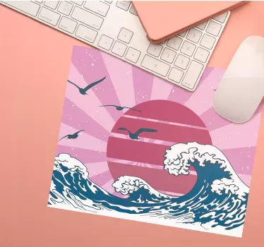 Tapis de souris carte du monde scène océan stylisée - TenStickers