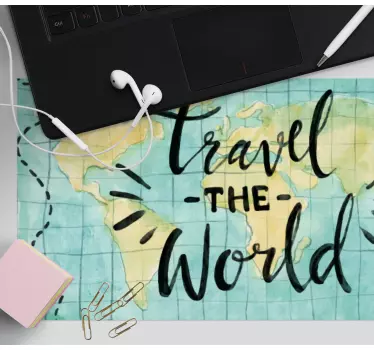 Tapis de souris carte du monde voyage - TenStickers