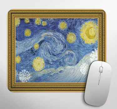 Tapis de souris ciel étoilé impressionnisme - TenStickers