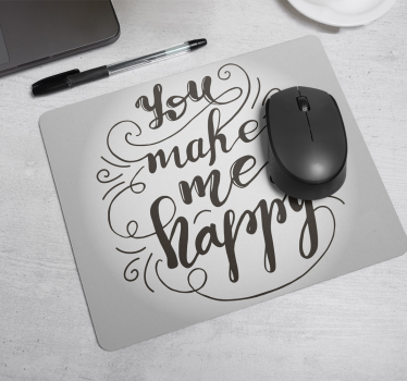 Tapis de souris citation art du message joyeux - TenStickers