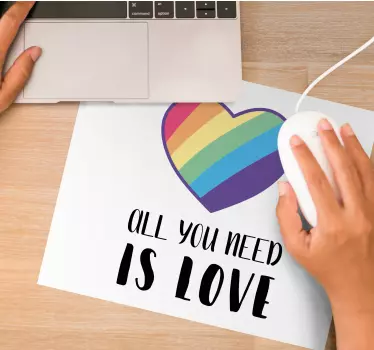 Tapis de souris citation coeur arc-en-ciel amour - TenStickers