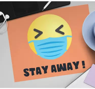 Tapis de souris citation emoji avec masque - TenStickers